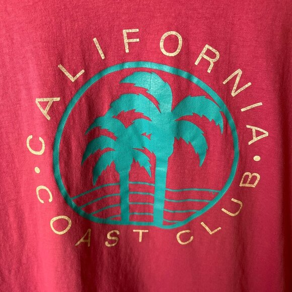 California Coast Club T Shirt Vintage 80s 90s Large L Pink Graphic Tee - Picture 14 of 16
